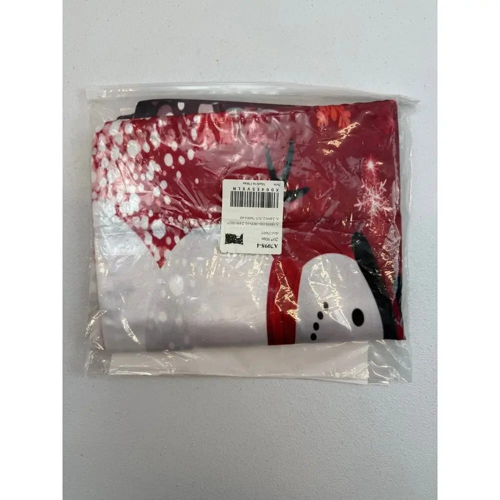 Satin Pillowcase for Hair and Skin, Red Christmas Snowman